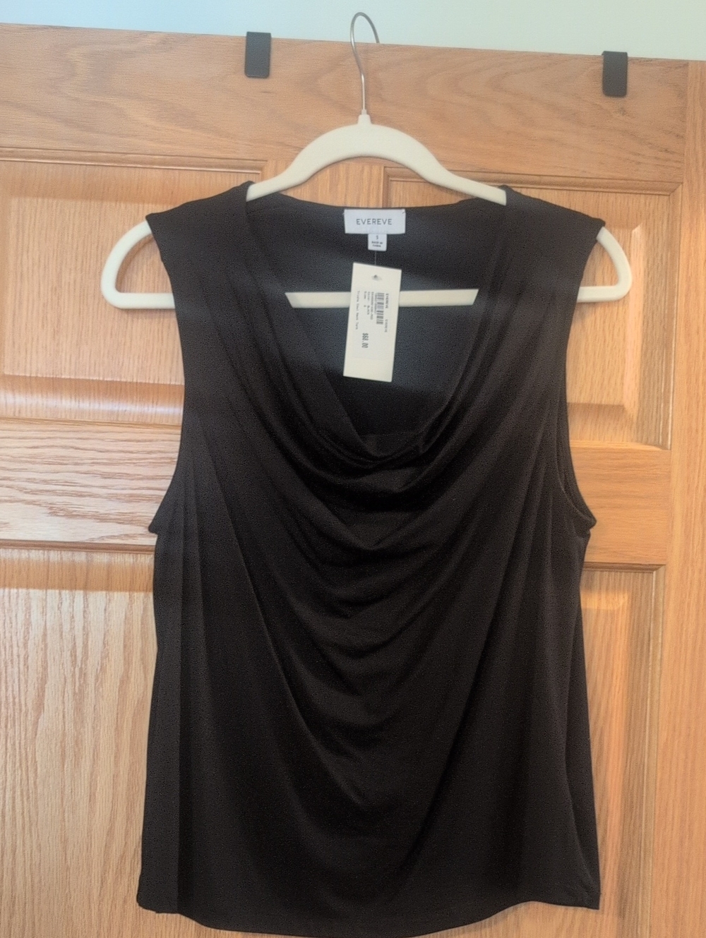 Evereve Black Sleeveless Cowl Neck Shell